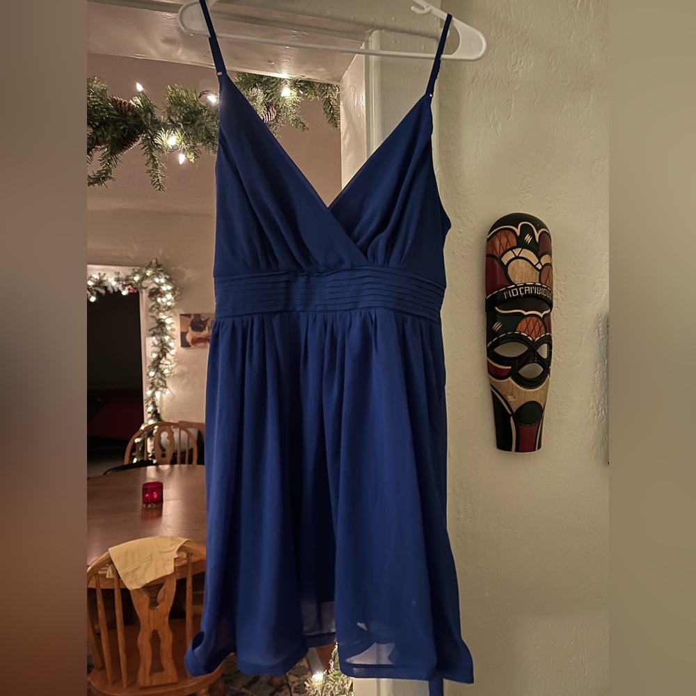 Bright blue dress